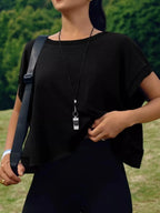 Cutout Back Short Sleeve T-Shirt - Qu!rk Boutique
