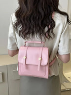 Vegan Leather Flap Backpack - Qu!rk Boutique