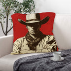 Serious Cowboy Throw Pillow Case Made in America - Qu!rk Boutique