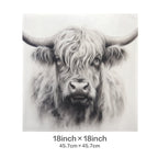 Baha Ranch Black White Highland Velvety Soft Pillow Cover Made in America - Qu!rk Boutique
