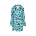 Baha Ranch Blue Cowboy Print Western Bath Robe - Qu!rk Boutique