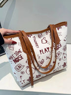 Graffiti Print Casual Tote Bag - Qu!rk Boutique