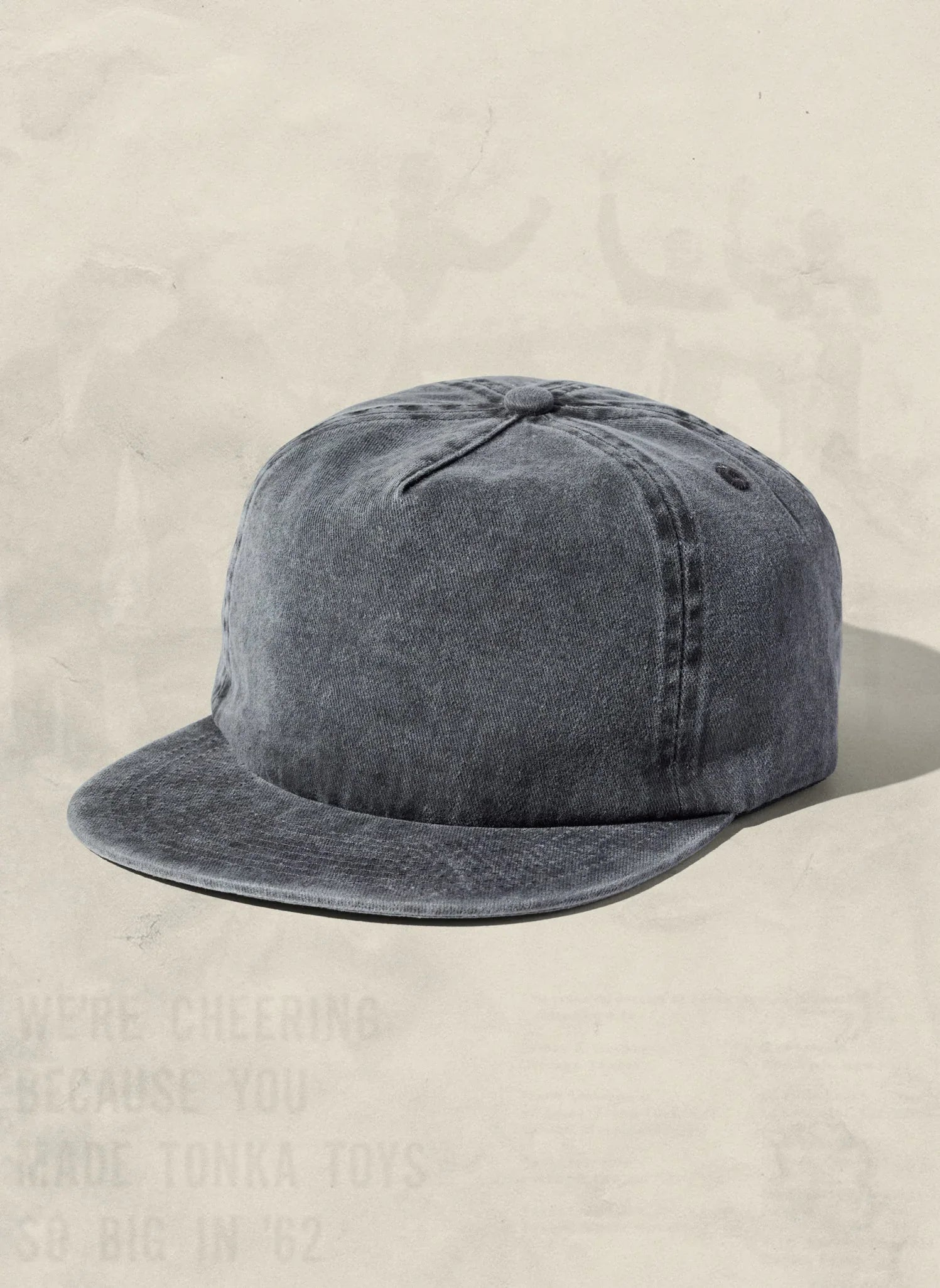 Washed black denim cap, unisex design, eco-friendly gift from Qu!rk Boutique