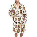 Cowboy Collage Western Men's Bath Robe - Qu!rk Boutique