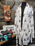 Silly Highland Cow Women's Western Bath Robe - Qu!rk Boutique