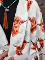 Highland Cow Women's Western Bath Robe - Qu!rk Boutique