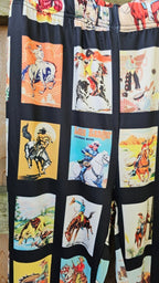 Baha Ranch Vintage Cowboy Collage Western Flare Pants - Qu!rk Boutique
