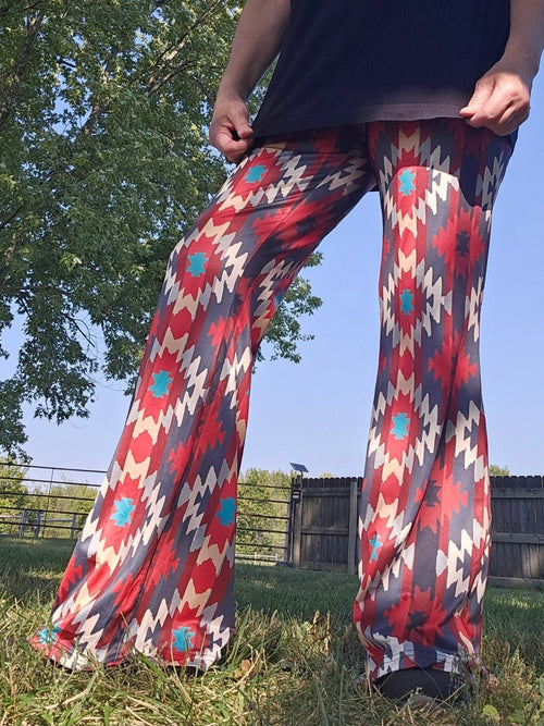Baha Ranch Sedona Aztec Flare Pants - Qu!rk Boutique