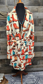 Baha Ranch Got My Boots Western Bath Robe - Qu!rk Boutique