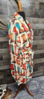 Baha Ranch Got My Boots Western Bath Robe - Qu!rk Boutique