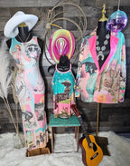 Baha Ranch Retro Pop Western Bodycon Side Slit Maxi Dress - Qu!rk Boutique