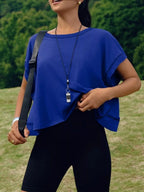 Cutout Back Short Sleeve T-Shirt - Qu!rk Boutique