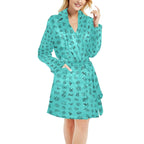 Turquoise Cattle Brands Women's Western Bath Robe - Qu!rk Boutique