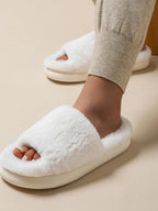 💙 Fluffy Open Toe Comfort Slippers - Qu!rk Boutique