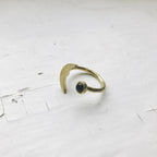 CLEARANCE Crescent Moon Ring with Black Onyx - Qu!rk Boutique