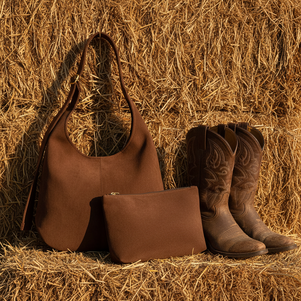 Suede Hobo Shoulder Bag