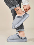 💙 Faux Fur Suede Platform Slippers - Qu!rk Boutique