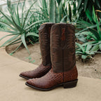 Soto Boots Men's Gator Tail Print Cowboy Boots Cognac (H7006) - Qu!rk Boutique