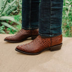 Soto Boots Men's Gator Tail Print Cowboy Boots Cognac (H7006) - Qu!rk Boutique