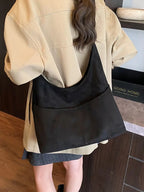 Minimalist Suede Shoulder Bag - Qu!rk Boutique
