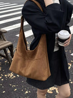 Minimalist Suede Shoulder Bag - Qu!rk Boutique