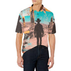Baha Ranch Retro Pop Western Desert Cowboy Polo Shirt - Qu!rk Boutique