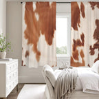 Cow Hide Print Curtains 52" x 63" Made in America - Qu!rk Boutique