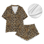 Baha Ranch Retro Pop Western Leopard Cowgirl Satin Pajamas - Qu!rk Boutique