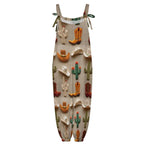 Cactus Boots Hat Western Overalls Jumpsuit - Qu!rk Boutique