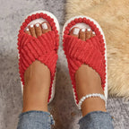 💙 Crisscross Open Toe Platform Slippers - Qu!rk Boutique