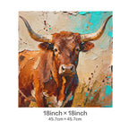 Baha Ranch Painted Bull Velvety Soft Pillow Cover Made in America - Qu!rk Boutique