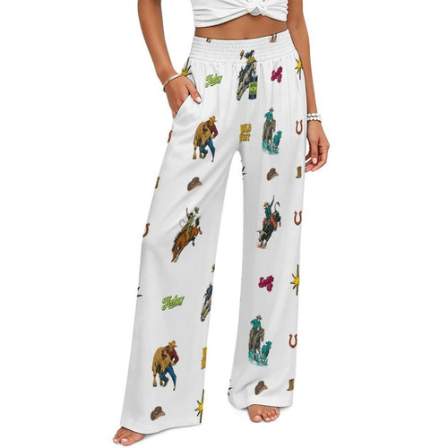 Baha Ranch The Last Roundup Rodeo High Waisted Wide Leg Pants - Qu!rk Boutique