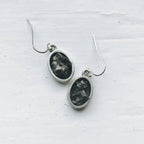Oval Dangle Earrings with Raw Meteorite - Qu!rk Boutique