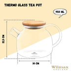Thermo Glass Teapot 32 Fl Oz | High temperature and shock resistant - Qu!rk Boutique