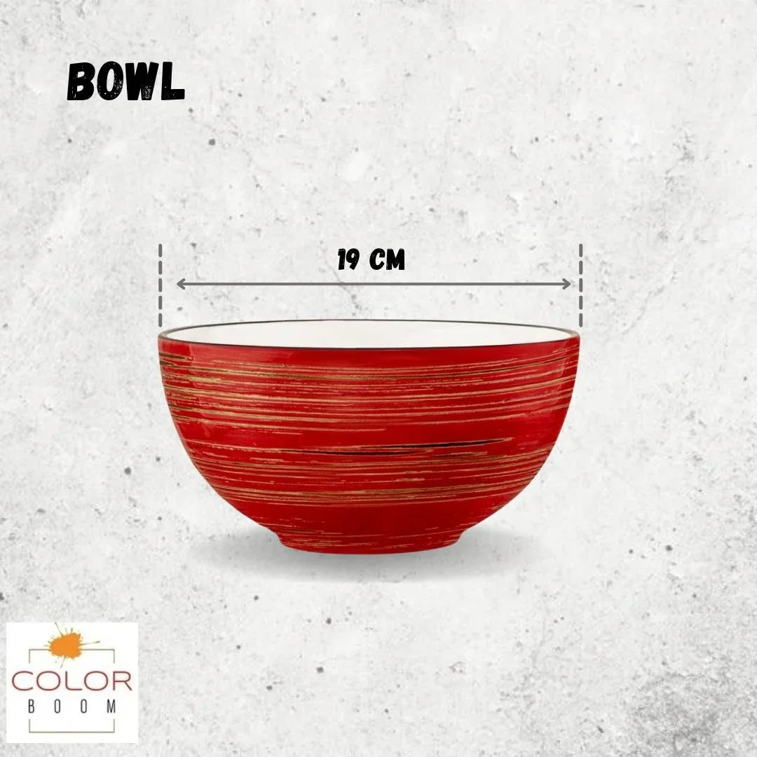 Red artisan-designed bowl, 19 cm wide, sustainable gift at Qu!rk Boutique & Gift Shop.