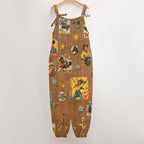 Baha Ranch Vintage Cowgirl Collage Overalls Jumpsuit - Qu!rk Boutique