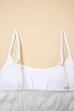 Textured Contrast Banding Bikini High Waist 2pcs Swimsuit - Qu!rk Boutique