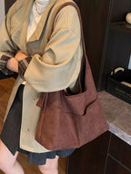 Minimalist Suede Shoulder Bag - Qu!rk Boutique