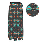 Baha Ranch Orange Aztec Beach Coverup Skirt - Qu!rk Boutique