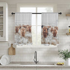 Highland Cow Curtains Window Curtain 28"x40" (2-Piece) Made in America - Qu!rk Boutique