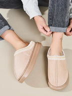 💙 Faux Fur Suede Platform Slippers - Qu!rk Boutique