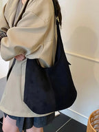 Suede Hobo Shoulder Bag - Qu!rk Boutique