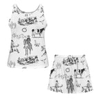 Baha Ranch Ranch Life White Pajama Lounge Tank Shorts Set Made in America - Qu!rk Boutique