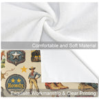 Vintage Cowboy Set of 4 Kitchen Dish Towels Made in America - Qu!rk Boutique