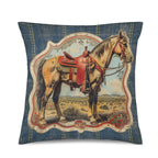Baha Ranch Vintage Horse Velvety Soft Pillow Case Made in America - Qu!rk Boutique