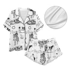Baha Ranch Ranch Life Western Cowgirl Satin Ruffle Pajama Set - Qu!rk Boutique