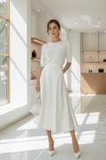Satin A-Line Midi Skirt - Qu!rk Boutique