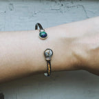 Earth and Moon Cuff Bracelet with Natural Stones - Qu!rk Boutique