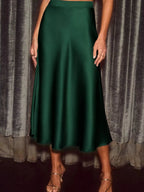Satin Midi Skirt - Qu!rk Boutique