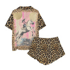 Baha Ranch Retro Pop Western Leopard Cowgirl Satin Pajamas - Qu!rk Boutique